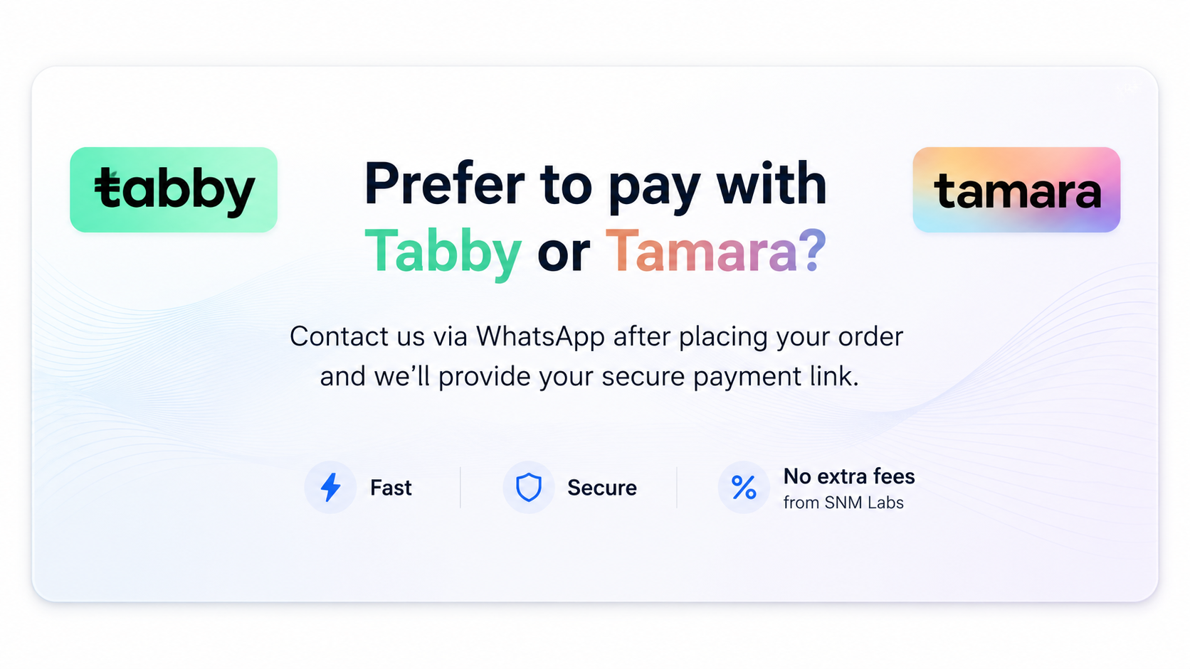 Tabby and Tamara BNPL payment options